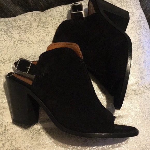 Frye Peep Toe Ankle Slingback Suede Boots/Booties - Picture 7 of 7